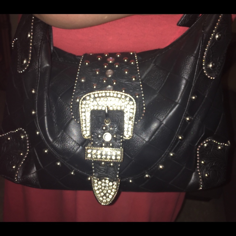 Black western style handbag